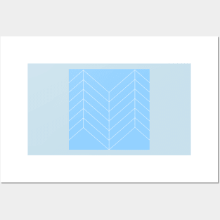Geometric pattern lines sky blue Posters and Art
